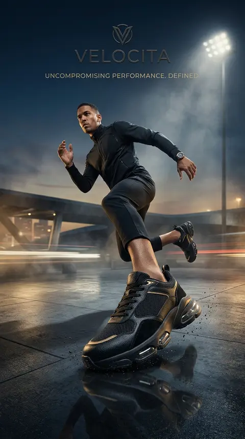 Create an ultra-premium footwear advertising poster designed by a world-class cr - AI生成图片 1