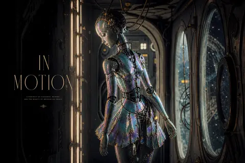 Premium avant-garde campaign portrait of a robotic ballet dancer drifting throug - AI生成图片 1