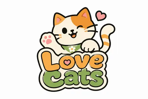 一个圆润、极具记忆点的卡通猫咪吉祥物，采用简洁几何轮廓，表情灵动，带着轻松俏皮的松弛感；造型保留微妙手作痕迹与贴纸质感，统一粗黑描边，内部为平整扁平色块，识别度 - AI生成图片 1