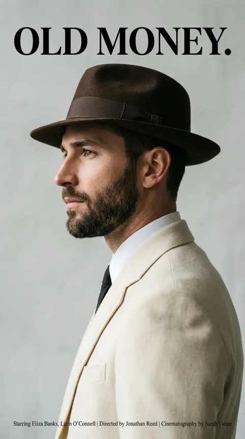 A cinematic magazine-style portrait of a handsome man in side profile, wearing a - AI生成图片 1