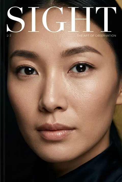 Luxury extreme close-up portrait, magazine cover style, title "SIGHT", featurin - AI生成图片 3