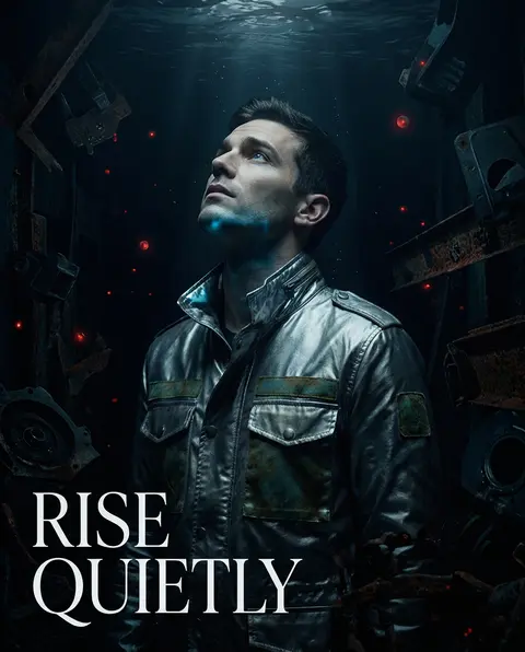 A solitary lighthouse keeper suspended in a midnight trench beneath the sea, ren - AI生成图片 2