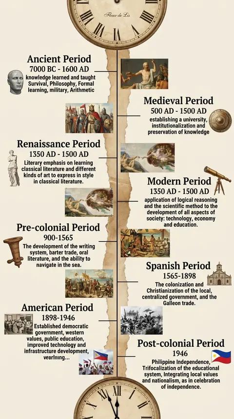 This artwork features a historical timeline design in infographic form, using a - AI生成图片 2