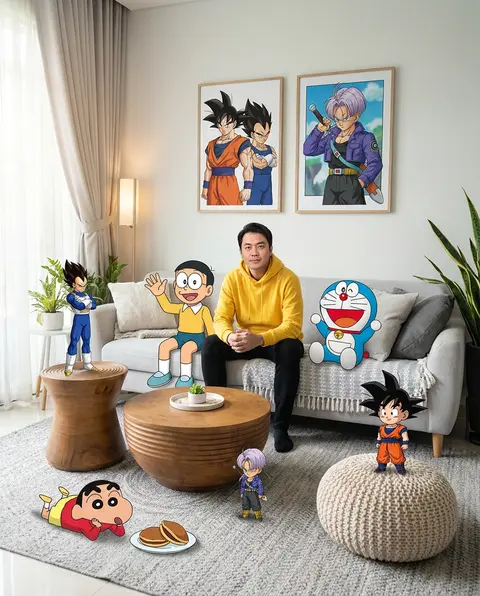 - A high-fidelity, wide-angle interior shot captures a surreal, mixed-media comp - AI生成图片 3