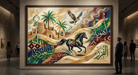 Saudi abstract illustration, contemporary Saudi art, abstract interpretation of - AI生成图片 3