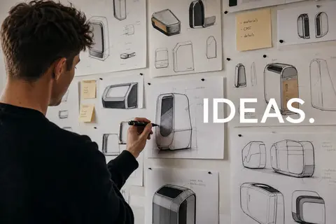 Premium editorial campaign.Main Subject: Young industrial designer sketching pro - AI生成图片 2