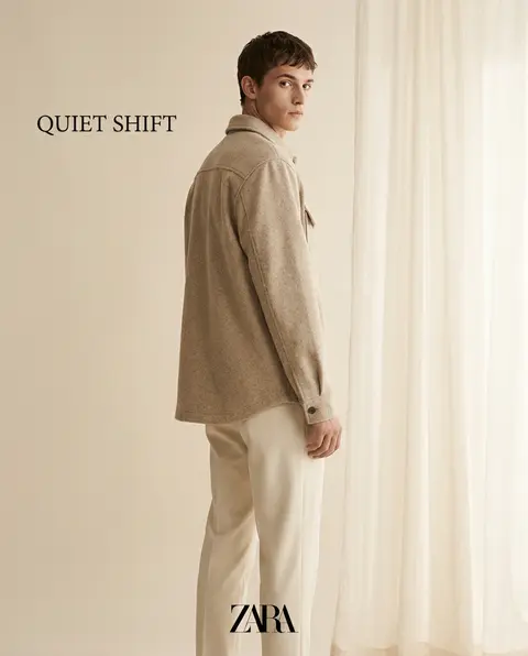Premium Zara fashion editorial. Main Subject: Young male model wearing a warm oa - AI生成图片 1