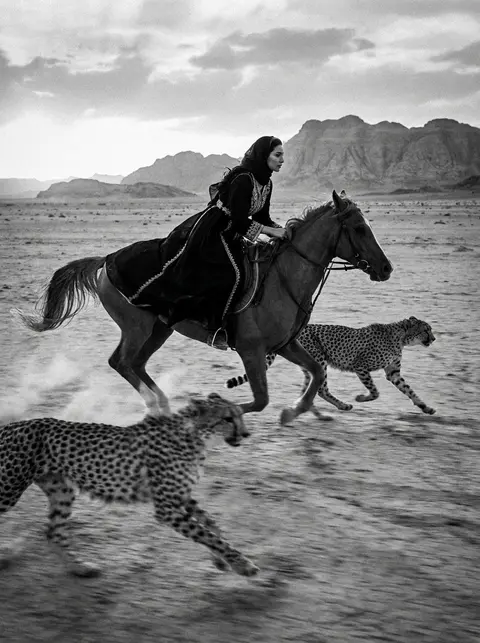 Ultra realistic black and white high fashion editorial photograph of an elegant - AI生成图片 3