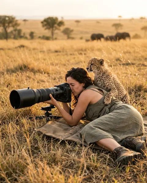 Ultra-realistic wildlife photography scene: Selene Marrow, an elegant field natu - AI生成图片 1