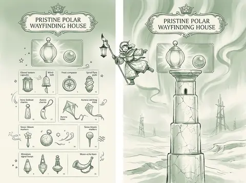 A whimsical lighthouse keeper balancing atop a tall, tiered beacon registry carv - AI生成图片 2