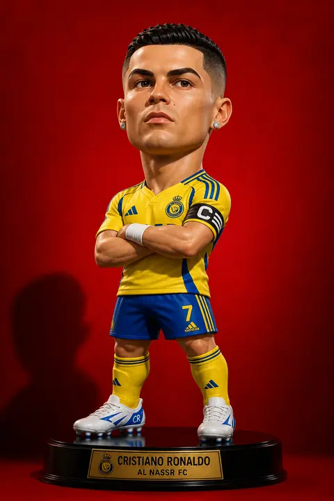 Hyper-detailed 3D collectible vinyl figurine of Cristiano Ronaldo reimagined as - AI生成图片 1