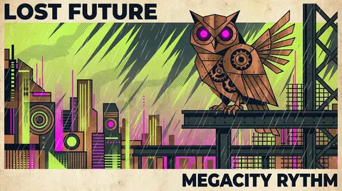 A melancholic clockwork owl poised on a rain-slick transit gantry high above a v - AI生成图片 4