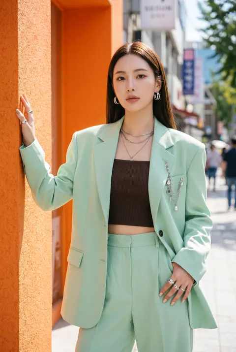 Using the provided reference image, create an ultra-realistic Korean street-fash - AI生成图片 2