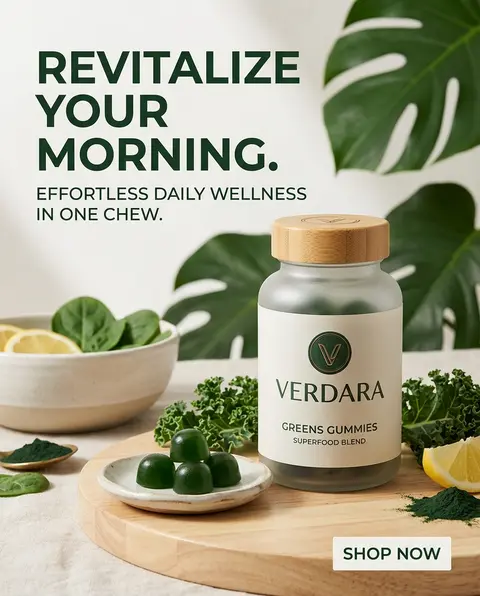 Create a high-converting mobile-first 4:5 carousel image for Verdara greens gumm - AI生成图片 2