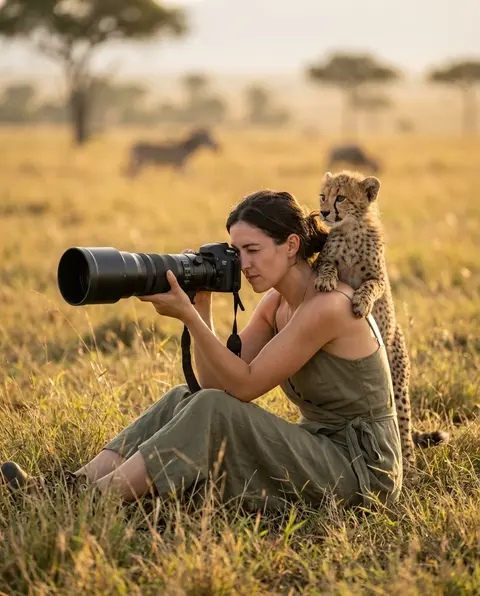 Ultra-realistic wildlife photography scene: Selene Marrow, an elegant field natu - AI生成图片 2