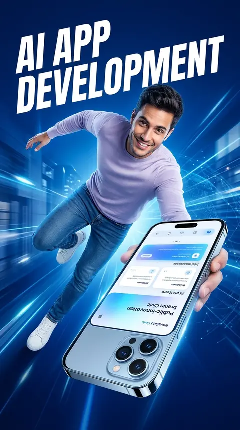 A high-energy futuristic civic-tech campaign poster from a dramatic top-down per - AI生成图片 2