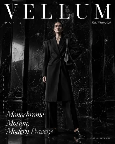 Vellum magazine fashion editorial photograph. Androgynous model in their early 3 - AI生成图片 3