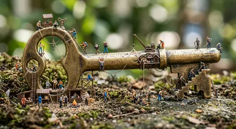 Create a hyper-realistic macro photograph of a miniature surreal world centered - AI生成图片 1