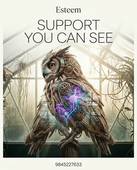 A side-profile, double-exposure fine art poster of a clockwork owl perched insid - AI生成图片 2
