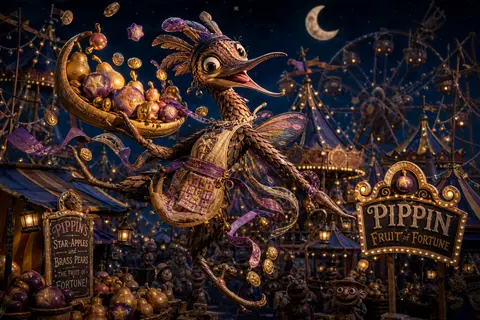 MOBA hero splash art of an exuberant anthropomorphic fruit vendor, a long-legged - AI生成图片 2