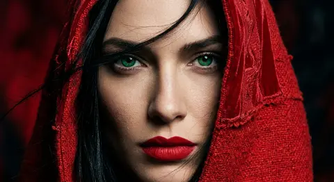 Extreme close-up editorial portrait of Selene Voss, an enigmatic fictional muse - AI生成图片 2