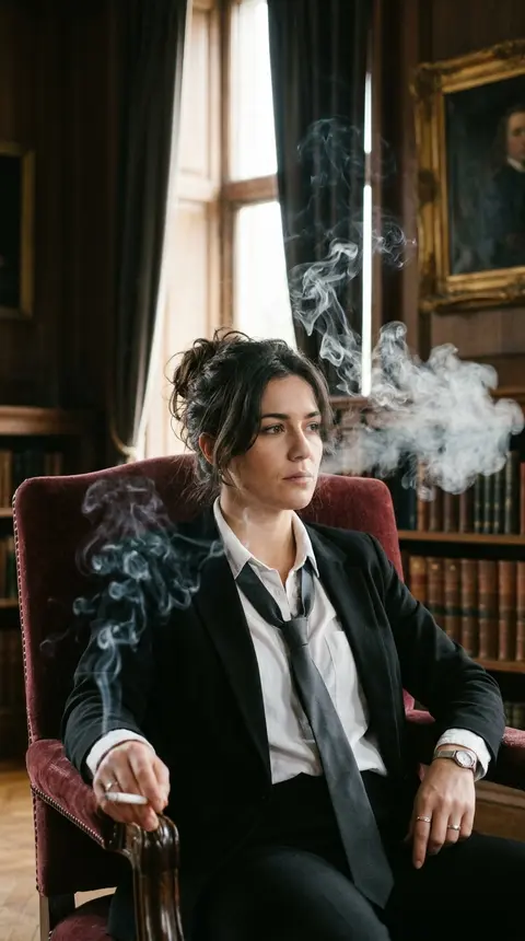 A high-definition cinematic portrait of Seraphine Vale, a poised and enigmatic s - AI生成图片 1