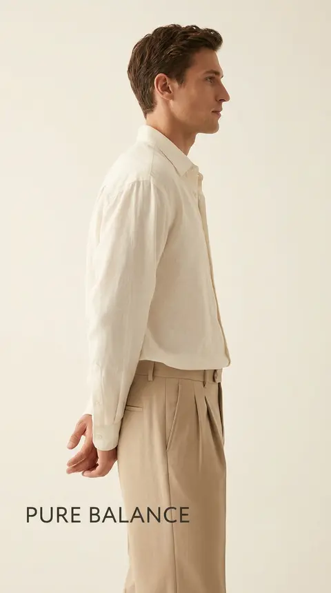 Premium minimalist fashion campaign. Main Subject: Male model wearing an oversiz - AI生成图片 2