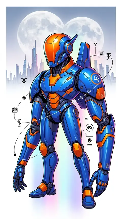 Create a premium collector’s-edition character poster featuring `AURIX-9`, a sle - AI生成图片 3