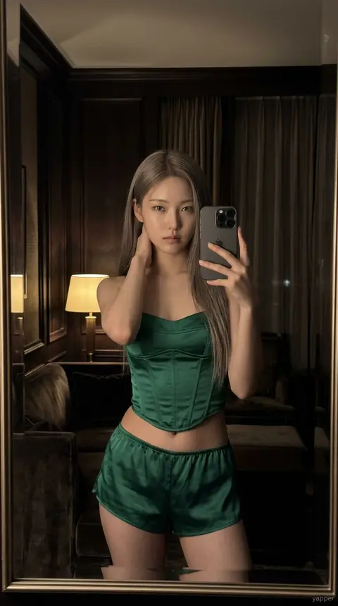 Ultra photorealistic 8k raw iPhone mirror selfie, shot on an iPhone 15 Pro Max w - AI生成图片 3