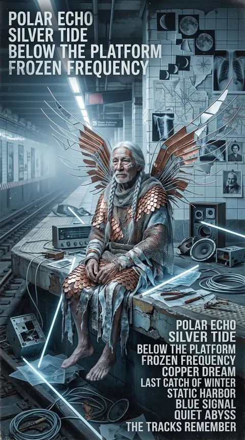 An elderly fisherman with a weathered salt-map face and long silver braids sits - AI生成图片 4