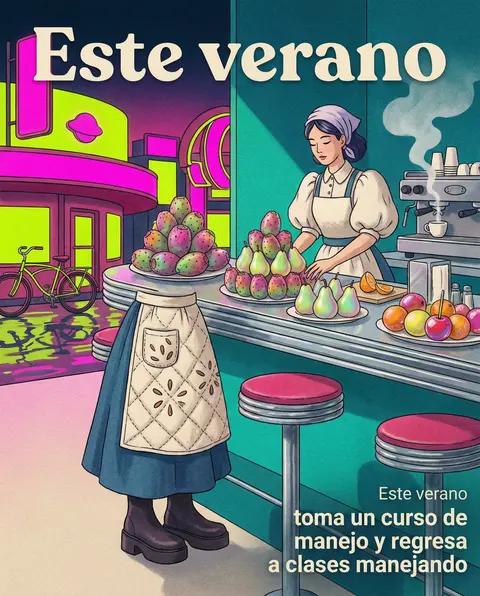 Formato cuadrado para post de Instagram. En un diner retro de los años 50 conver - AI生成图片 3