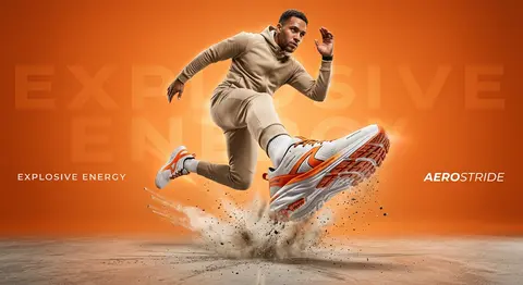 A high-impact sportswear campaign image featuring street athlete Keiran Vale sus - AI生成图片 3