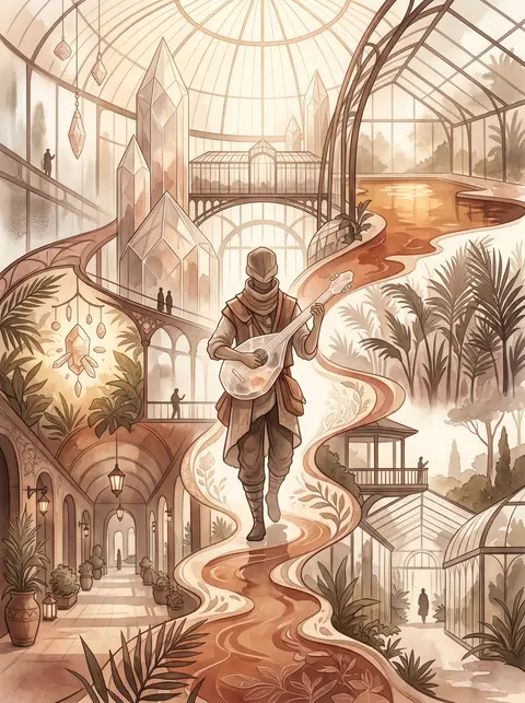 9:16 vertical travel-poster illustration in a watercolor storybook style, center - AI生成图片 3
