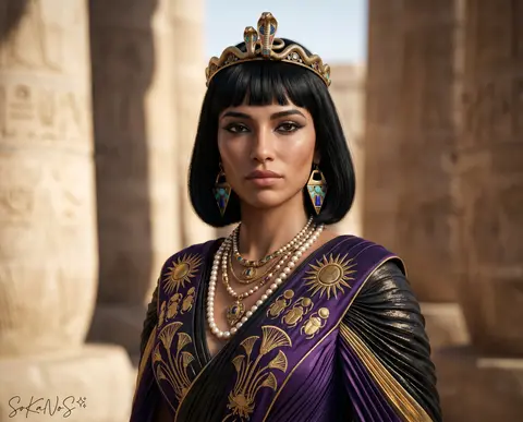 A hyper-realistic portrait of ME styled exactly as Queen Cleopatra VII. in a mod - AI生成图片 1