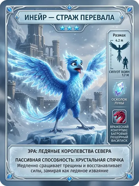 Игровая карточка героя для фэнтезийной арены в духе семейной CGI-анимации: в цен - AI生成图片 1