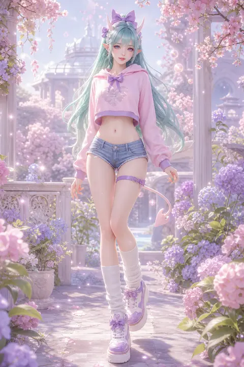 9:16 竖版，高精度 3D CG 东方幻想甜酷少女角色海报，3D CG oriental fantasy girl character portrait，an - AI生成图片 1