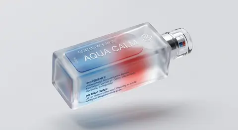 A hyper-detailed 3D frosted translucent glass version of the attached product pa - AI生成图片 3