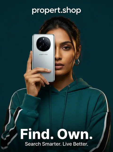 A stunning high-fashion luxury tech advertisement photo for `propert.shop`. A po - AI生成图片 2