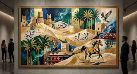 Saudi abstract illustration, contemporary Saudi fine art vision, an abstract med - AI生成图片 2