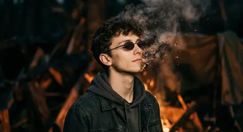 A surreal cinematic portrait of Dorian Vale, a striking young drifter wearing sl - AI生成图片 1