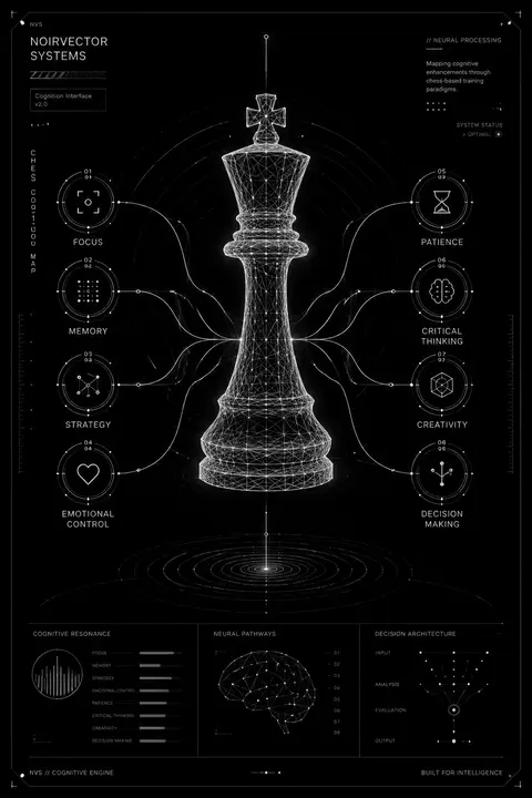 Ultra-minimal chess cognition infographic in a futuristic minimalist style, desi - AI生成图片 1
