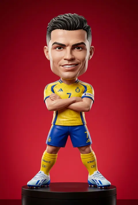 Hyper-detailed 3D designer-toy portrait of a legendary football icon inspired by - AI生成图片 1