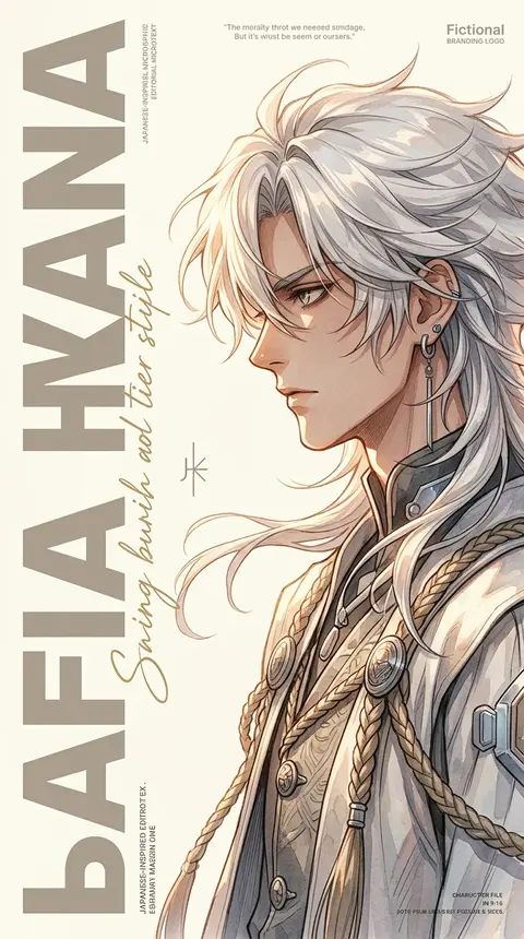 A minimalist high-fashion anime poster in vertical 9:16 format, featuring a side - AI生成图片 1