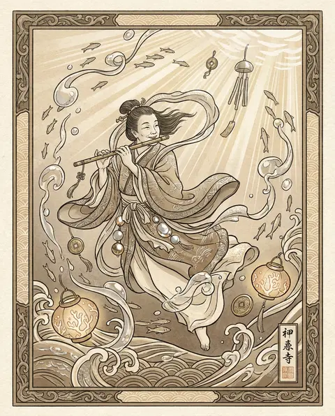 Heroic splash composition of a jubilant wandering street musician gliding throug - AI生成图片 2