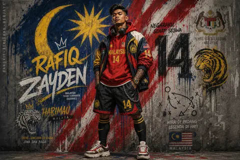 Rafiq Zayden, a fictional Southeast Asian football icon, featured in a Malaysia - AI生成图片 1