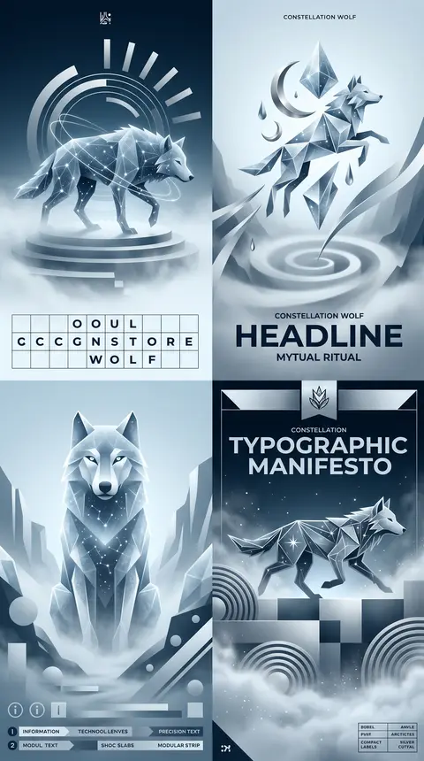 2x2 bauhaus geometric poster collage, four distinct luxury-style editorial panel - AI生成图片 2