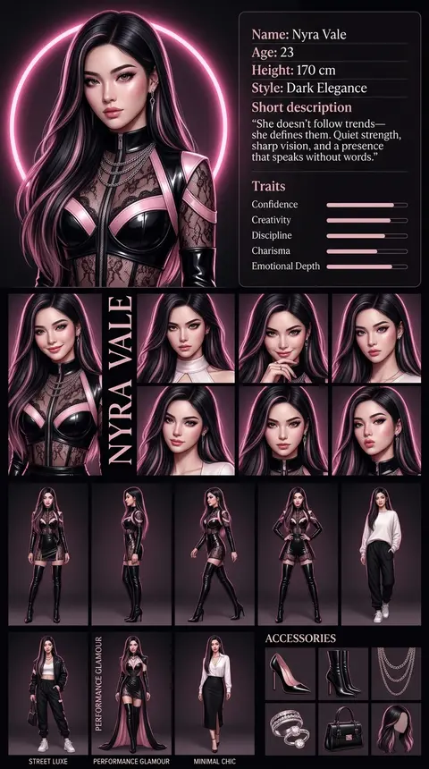 Create a high-resolution vertical character concept poster in a luxurious blush- - AI生成图片 1