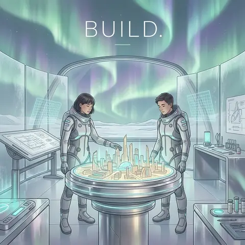 Premium editorial campaign, symmetrical composition: two youthful twin astronaut - AI生成图片 1