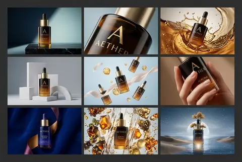 Create a 3×3 grid in 3:4 aspect ratio for a high-end commercial marketing campai - AI生成图片 2