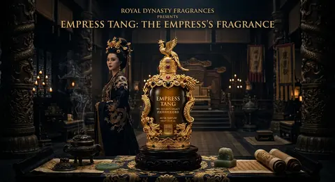 武则天同款皇后香水广告，龙纹金瓶，暗黑宫廷氛围感大片 - AI生成图片 4